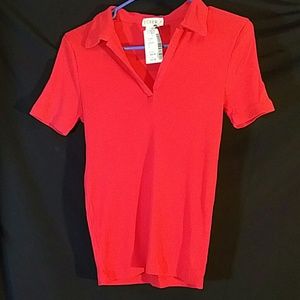 J Crew red short sleeve  Polo size small nwt